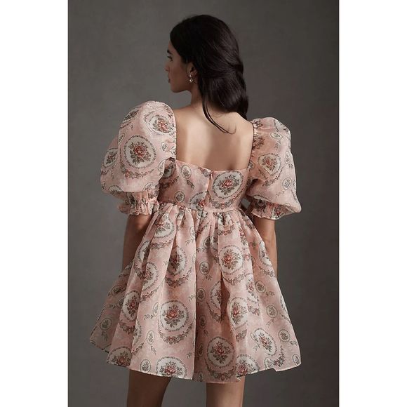 Anthropologie Selkie Rapunzel Puff Short-Sleeve Bubble Floral Mini Dress - Picture 4 of 11